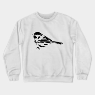 Minimalist Chickadee Stencil Art Crewneck Sweatshirt